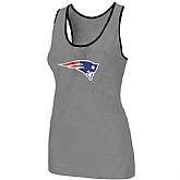 Nike New England Patriots Ladies Big Logo Tri-Blend Racerback stretch Tank Top L.grey