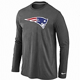 Nike New England Patriots Logo Long Sleeve T-Shirt D.Gray,baseball caps,new era cap wholesale,wholesale hats