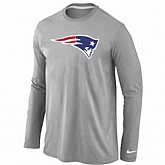 Nike New England Patriots Logo Long Sleeve T-Shirt Gray,baseball caps,new era cap wholesale,wholesale hats