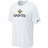 Nike New Orleans Saints Authentic Logo T-Shirt White (105),baseball caps,new era cap wholesale,wholesale hats