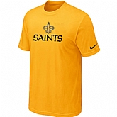 Nike New Orleans Saints Authentic Logo T-Shirt Yellow (104),baseball caps,new era cap wholesale,wholesale hats