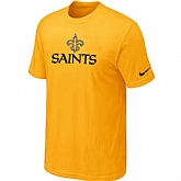 Nike New Orleans Saints Authentic Logo T-Shirt Yellow,baseball caps,new era cap wholesale,wholesale hats