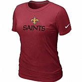 Nike New Orleans Saints Authentic Logo Women's T-Shirt Red,baseball caps,new era cap wholesale,wholesale hats