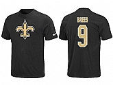 Nike New Orleans Saints Drew Brees Name & Number T-Shirt Black,baseball caps,new era cap wholesale,wholesale hats