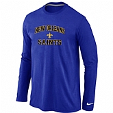 Nike New Orleans Saints Heart & Soul Long Sleeve T-Shirt Blue,baseball caps,new era cap wholesale,wholesale hats