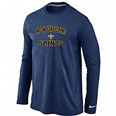 Nike New Orleans Saints Heart & Soul Long Sleeve T-Shirt D.Blue,baseball caps,new era cap wholesale,wholesale hats