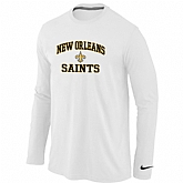 Nike New Orleans Saints Heart & Soul Long Sleeve T-Shirt White,baseball caps,new era cap wholesale,wholesale hats