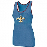 Nike New Orleans Saints Ladies Big Logo Tri-Blend Racerback stretch Tank Top L.Blue