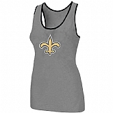 Nike New Orleans Saints Ladies Big Logo Tri-Blend Racerback stretch Tank Top L.grey