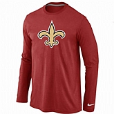 Nike New Orleans Saints Logo Long Sleeve T-Shirt Red,baseball caps,new era cap wholesale,wholesale hats