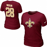 Nike New Orleans Saints Mark Ingram Name & Number Women's T-Shirt Red,baseball caps,new era cap wholesale,wholesale hats