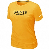 Nike New Orleans Saints Sideline Legend Authentic Font Women's T-Shirt Yellow,baseball caps,new era cap wholesale,wholesale hats