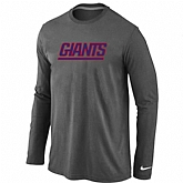 Nike New York Giants Authentic Logo Long Sleeve T-Shirt D.Gray,baseball caps,new era cap wholesale,wholesale hats