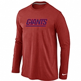Nike New York Giants Authentic Logo Long Sleeve T-Shirt Red,baseball caps,new era cap wholesale,wholesale hats