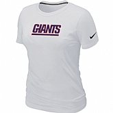 Nike New York Giants Authentic Logo Women's T-Shirt - White,baseball caps,new era cap wholesale,wholesale hats