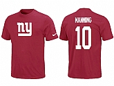 Nike New York Giants Eli Manning Name & Number T-Shirt Red,baseball caps,new era cap wholesale,wholesale hats