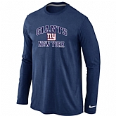 Nike New York Giants Heart & Soul Long Sleeve T-Shirt D.Blue,baseball caps,new era cap wholesale,wholesale hats