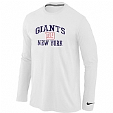 Nike New York Giants Heart & Soul Long Sleeve T-Shirt White,baseball caps,new era cap wholesale,wholesale hats