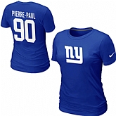 Nike New York Giants Jason Pierre-Paul Name & Number Women's T-Shirt Blue,baseball caps,new era cap wholesale,wholesale hats