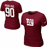 Nike New York Giants Jason Pierre-Paul Name & Number Women's T-Shirt Red,baseball caps,new era cap wholesale,wholesale hats