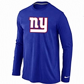 Nike New York Giants Logo Long Sleeve T-Shirt Blue,baseball caps,new era cap wholesale,wholesale hats