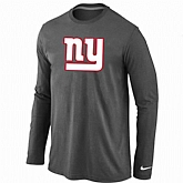 Nike New York Giants Logo Long Sleeve T-Shirt D.Gray,baseball caps,new era cap wholesale,wholesale hats