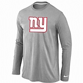 Nike New York Giants Logo Long Sleeve T-Shirt Gray,baseball caps,new era cap wholesale,wholesale hats