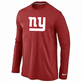 Nike New York Giants Logo Long Sleeve T-Shirt Red,baseball caps,new era cap wholesale,wholesale hats