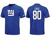 Nike New York Giants Victor Cruz Name & Number T-Shirt Blue,baseball caps,new era cap wholesale,wholesale hats