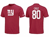 Nike New York Giants Victor Cruz Name & Number T-Shirt Red,baseball caps,new era cap wholesale,wholesale hats
