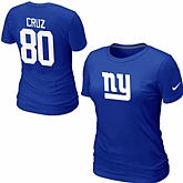 Nike New York Giants Victor Cruz Name & Number Women's T-Shirt Blue,baseball caps,new era cap wholesale,wholesale hats