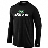 Nike New York Jets Authentic Logo Long Sleeve T-Shirt Black,baseball caps,new era cap wholesale,wholesale hats