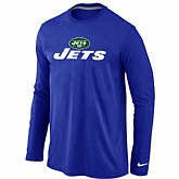 Nike New York Jets Authentic Logo Long Sleeve T-Shirt Blue,baseball caps,new era cap wholesale,wholesale hats