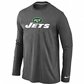 Nike New York Jets Authentic Logo Long Sleeve T-Shirt D.Gray,baseball caps,new era cap wholesale,wholesale hats