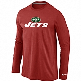 Nike New York Jets Authentic Logo Long Sleeve T-Shirt Red,baseball caps,new era cap wholesale,wholesale hats