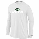 Nike New York Jets Authentic Logo Long Sleeve T-Shirt White,baseball caps,new era cap wholesale,wholesale hats