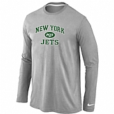 Nike New York Jets Heart & Soul Long Sleeve T-Shirt Gray,baseball caps,new era cap wholesale,wholesale hats