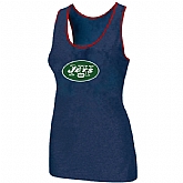Nike New York Jets Ladies Big Logo Tri-Blend Racerback stretch Tank Top Blue