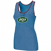 Nike New York Jets Ladies Big Logo Tri-Blend Racerback stretch Tank Top L.Blue