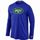 Nike New York Jets Logo Long Sleeve T-Shirt Blue,baseball caps,new era cap wholesale,wholesale hats