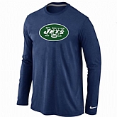 Nike New York Jets Logo Long Sleeve T-Shirt D.Blue,baseball caps,new era cap wholesale,wholesale hats