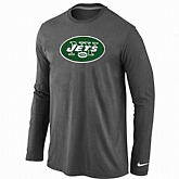 Nike New York Jets Logo Long Sleeve T-Shirt D.Gray,baseball caps,new era cap wholesale,wholesale hats