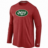 Nike New York Jets Logo Long Sleeve T-Shirt Red,baseball caps,new era cap wholesale,wholesale hats