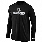 Nike Oakland Raiders Authentic Logo Long Sleeve T-Shirt Black,baseball caps,new era cap wholesale,wholesale hats