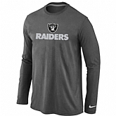 Nike Oakland Raiders Authentic Logo Long Sleeve T-Shirt D.Gray,baseball caps,new era cap wholesale,wholesale hats
