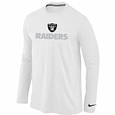 Nike Oakland Raiders Authentic Logo Long Sleeve T-Shirt White,baseball caps,new era cap wholesale,wholesale hats
