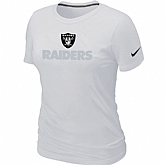 Nike Oakland Raiders Authentic Logo Women's T-Shirt White,baseball caps,new era cap wholesale,wholesale hats