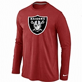 Nike Oakland Raiders Logo Long Sleeve T-Shirt Red,baseball caps,new era cap wholesale,wholesale hats