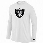 Nike Oakland Raiders Logo Long Sleeve T-Shirt White,baseball caps,new era cap wholesale,wholesale hats