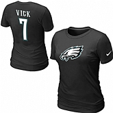 Nike Philadelphia Eagles 7 Michael Vick Name & Number Women's T-Shirt,baseball caps,new era cap wholesale,wholesale hats
